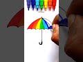 Rainbow Colour Umbrella Drawing ️ Art Youtubeshorts Shorts