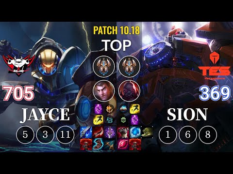 JDG 705 Jayce vs TES 369 Sion Top - KR Patch 10.18