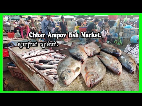 Early morning at Chbar Ampov market / The people traffic in Chbar Ampov fresh fish  market.
