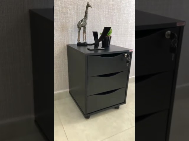 Gaveteiro com Rodízios Face 3 Gavetas com Chave Branco - Artany