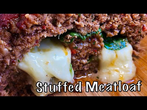 Cheesy Stuffed Meatloaf • Sicilian Meatloaf • Stuffed...