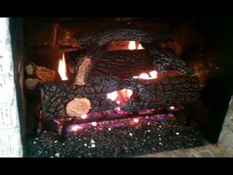 18" log set with ...optional glass fire rocks