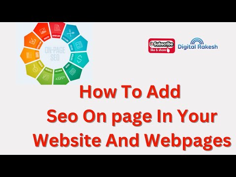 How to add seo on page in your website and webpages