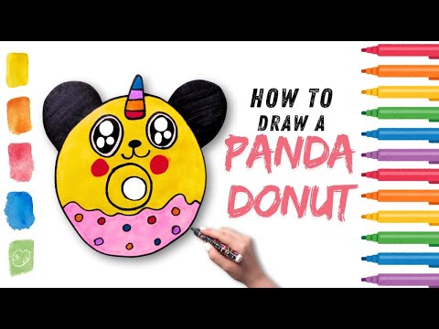 HOW TO DRAW A CUTE PANDA DONUT | EASY DRAWING STEP BY STEP