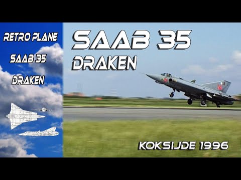 Saab 35 Draken Official Swedish Demo  .The first fully supersonic aircraft In Europe.Koksijde 1996