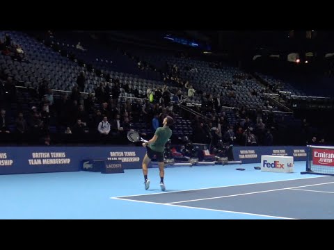 2018 ATP Finals: Novak Djokovic #djokernole having fun during practice