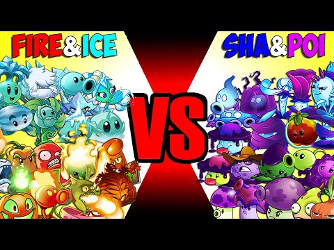Team FIRE & ICE vs SHADOW & POISON - Who Will Win? - PvZ 2 Team Plant Battlez