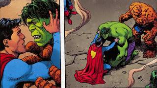 Superman acalma o Hulk, fazendo-o chorar. Spider-Man - Superman #1