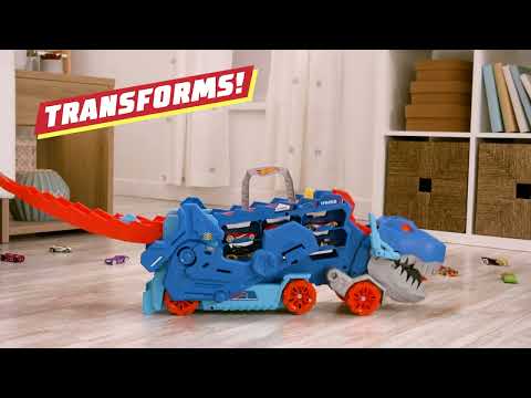 Hot Wheels HW rinkinys „Transformeris T-Rex“ video
