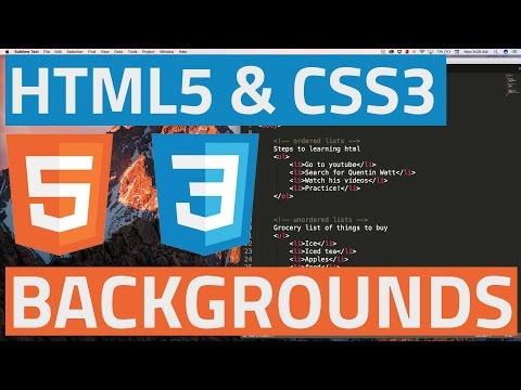 HTML5 and CSS3 beginner tutorial 17 - background images