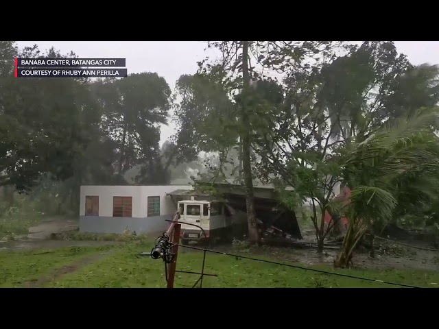 WATCH: Typhoon Quinta’s strong winds, rain batter Southern Luzon, Mindoro