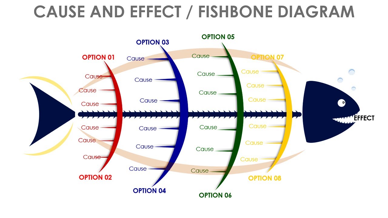Fishbone diagram slide in PowerPoint