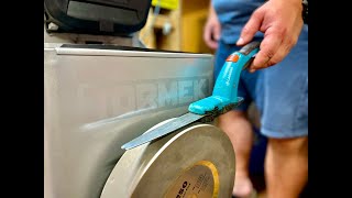 Gartenschere schleifen, schärfen, Gardena & Tormek T-8