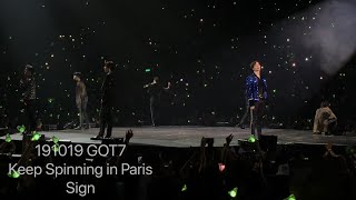 191019 GOT7 KEEP SPINNING in Paris - Sign