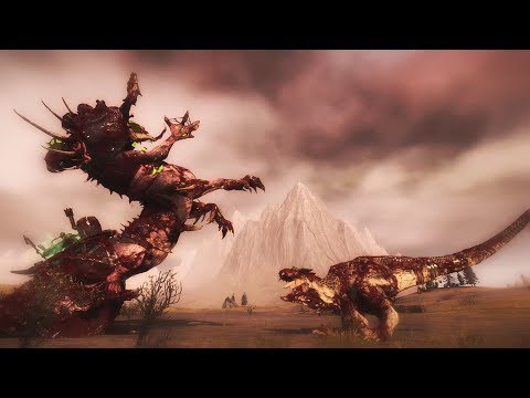 Feral Carnosaur vs Hell Pit Abomination | Clash of Monsters | Warhammer Total War in cinematic