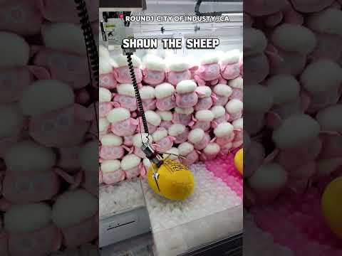 SHAUN THE SHEEP WIN AT #round1 City of Industry from the Gemini Big #clawmachine