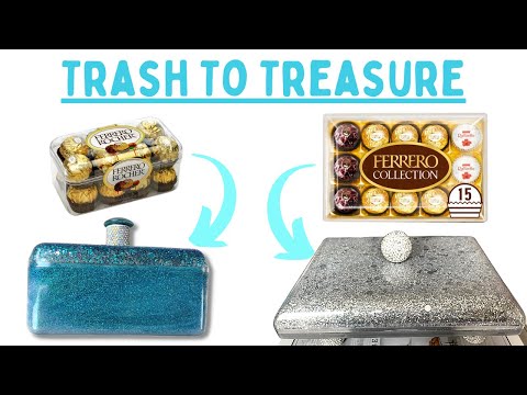 FERRERO ROCHER Chocolate Box DIY | GLAM HOME DECOR DIY | TRASH TO TREASURE