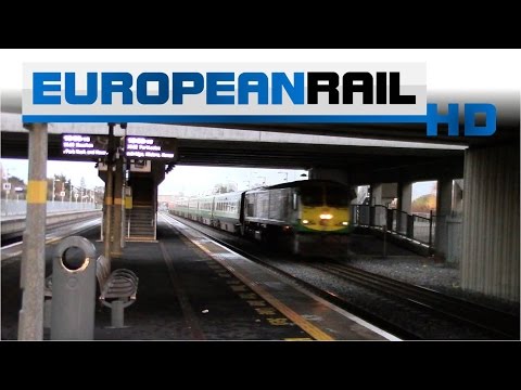 Iarnród Éireann Irish Rail 201 loco 221 + Mark 4 Set passes Clondalkin & Fonthill Station