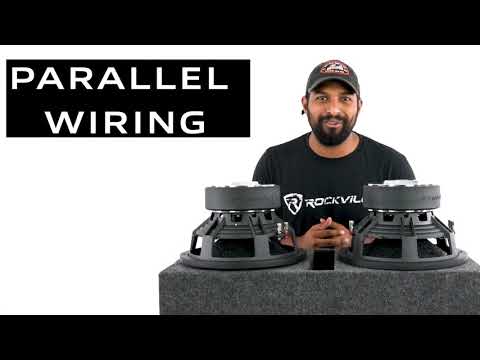 HOW to WIRE 2 DUAL VOICE Coil 4 OHM Subwoofers for final impedance of 1 Ohm or 4 Ohm (DIAGRAM)