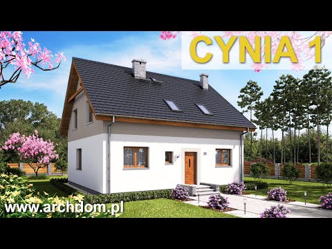 Dom jednorodzinny parterowy z poddaszem Cynia 1 - prezentacja projektu domu - ArchDOM Projekty Domów