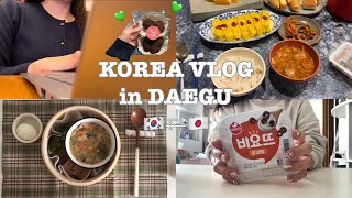 (JP / KR)韓国大邱在住VLOG🇰🇷大学院スタート🏫🌤️友達の家にお泊まりして、少し流行が過ぎ去ったドバイチョコ餅を作る🍫💚韓国のヨーグルトと言えばビヨット🥣美味しいものたくさん食べた