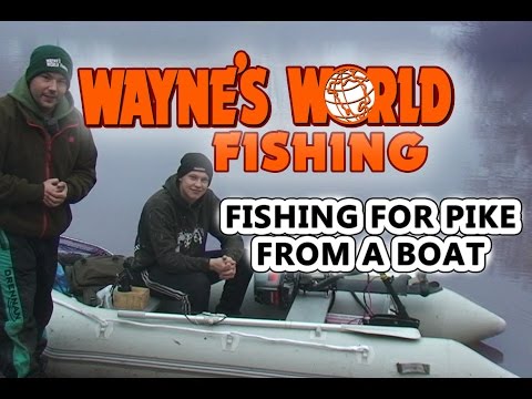 two men fishing for pike from a boat