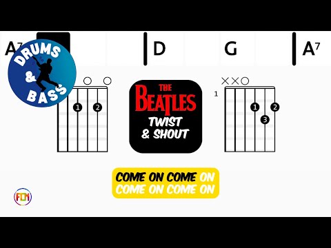 The Beatles - Twist & Shout • Bass & Drums | Scrolling Guitar Chords & Lyrics