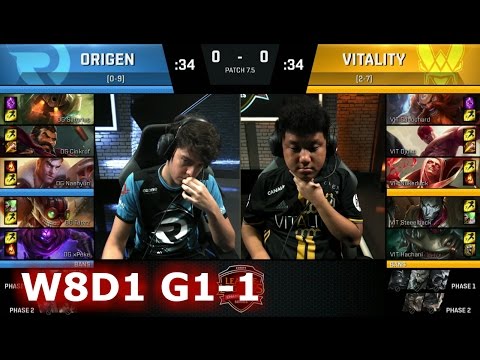 Origen vs Vitality | Game 1 S7 EU LCS Spring 2017 Week 8 Day 1 | OG vs VIT G1 W8D1 1080p