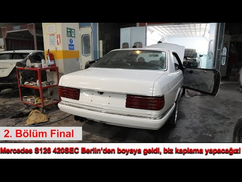 Mercedes C126 420SEC Berlin'den boyaya geldi, biz kaplama yapacağız! 2. Bölüm - Final