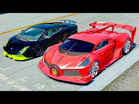 Bugatti Red Devil VGT Concept vs Lamborghini Gallardo LP-7777 SL Quad Turbo - Drag Race 24 KM