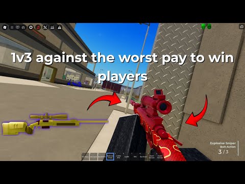 1v3 Against The WORST Pay To Win Players In War Tycoon