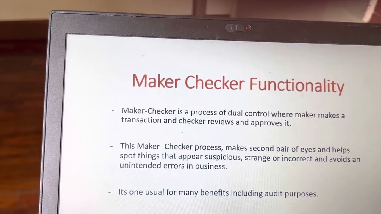 Maker checker functionality in Banking/FSI and IT developer awareness