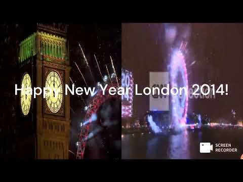 London Eye NYE Fireworks 2014