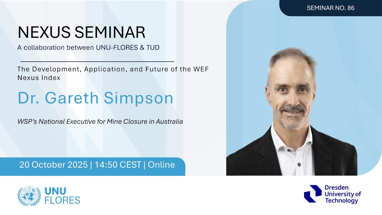 Nexus Seminar N.86: The Development, Application, and Future of the WEF Nexus Index