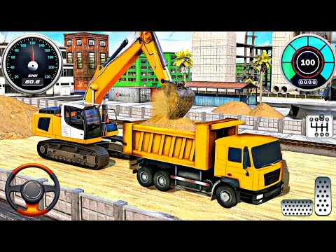 US Heavy Construction Simulator 3D - Mega City Underpass Bridge Road Building : Android Gameplay