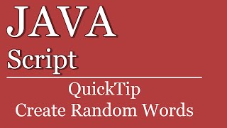 QuickTip #29 - JavaScript Zufällige Wörter erstellen | JavaScript Tutorial | HTML | Random Words