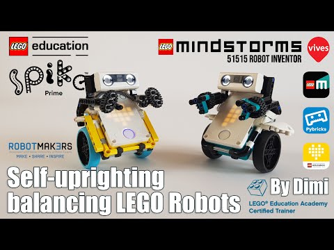 Self-uprighting & line-following, balancing LEGO Robots: SPIKE Prime & Mindstorms Robot Inventor