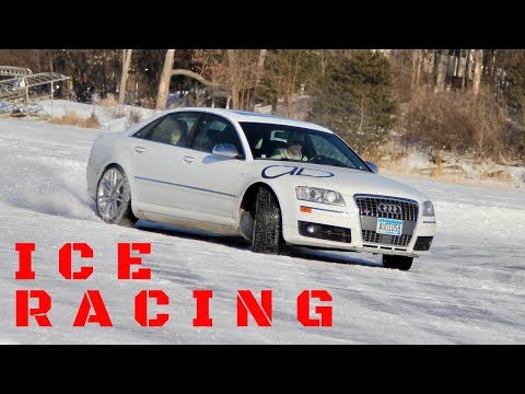 I take my Audi S8 V10 ICE RACING on a FROZEN LAKE!!