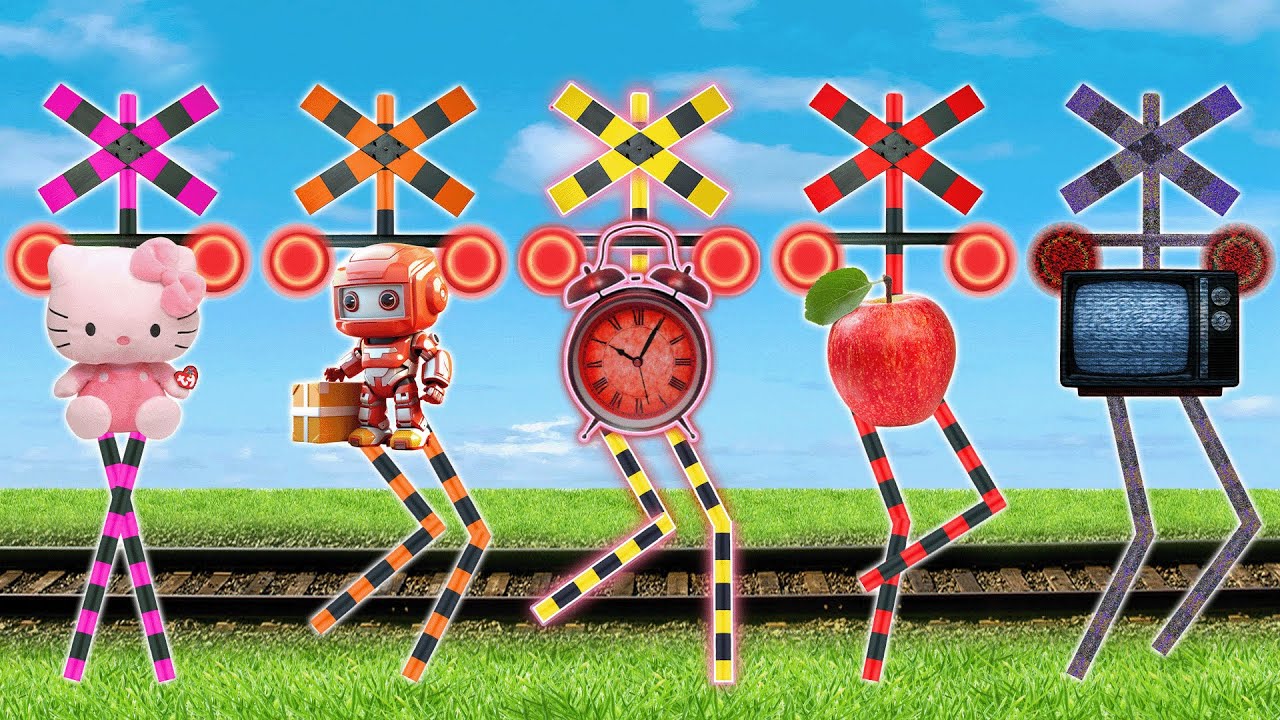 【線路アニメ】ゲームコンソールの魔法の世界🍍🍓🍉 Fumikiri Railroad Crossings Meme Animation