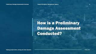 Preliminary Damage Assessment (PDA) Overview