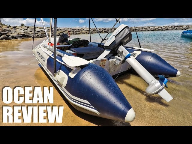Solar Electric 12S LiPo BRUSHLESS Mini Boat - Epropulsion SPIRIT 1.0 Outboard Review in Hawaii Ocean