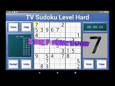 TV Sudoku: 4x4, 9x9 and 16x16