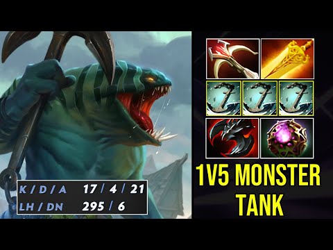 Tidehunter - Radiance + Satanic + Daedalus Build = 1v5 Monster Tank!| Dota 2 Pro Highlights - 7.39c.