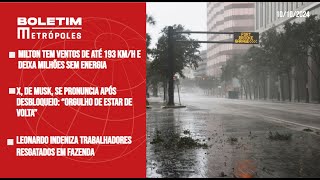 Quais os riscos após furacão Milton enfraquecer; Boulos promete incorporar propostas de Marçal