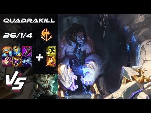 JUNGLE Sylas vs Rengar [QUADRAKILL] - EU Grandmaster Patch 25.18