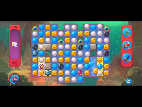 Fishdom Hard Level 2217 (with full seashell [Super Lightning] & double bomb) @choraelmin