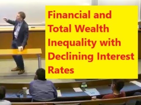 Financial and Total Wealth Inequality with Declining Interest Rates