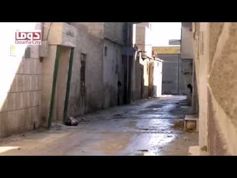 اقتحام مدينة دوما في محافظة ريف دمشق بواسطة الدبابات من قبل قوات النظام