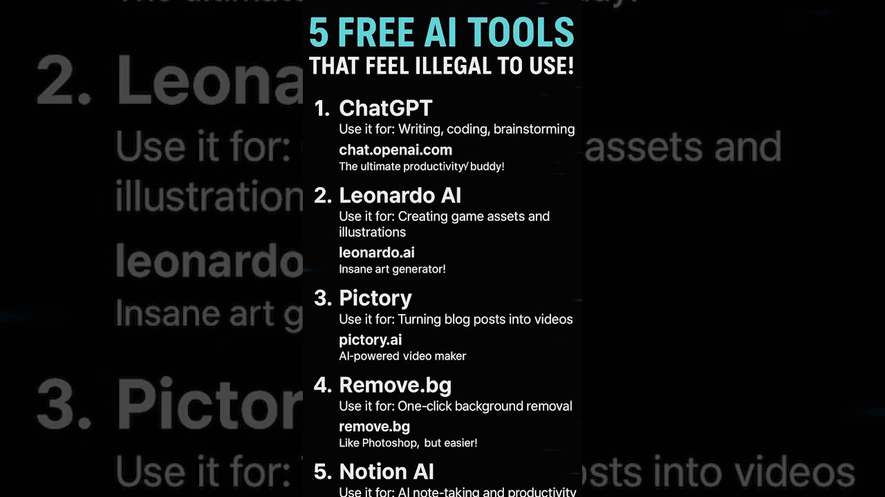 5 FREE AI Tools That Feel Illegal To Use