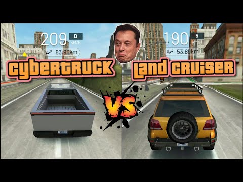 Tesla CyberTruck vs Toyota Land Cruiser Drag Race - Extreme Car Driving Simulator
